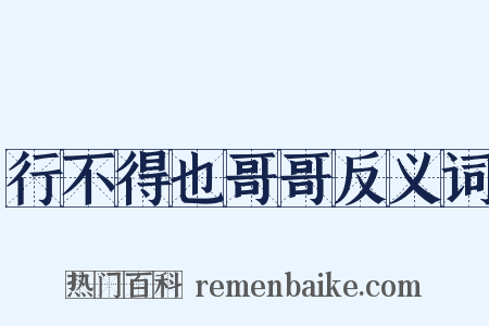 行不得也哥哥反义词是什么意思的图片